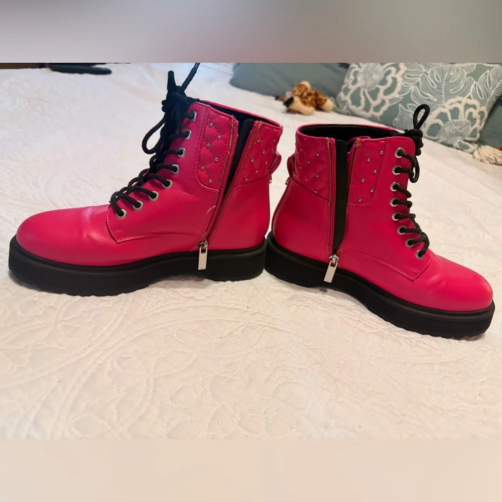 Sonoma Goods For Life Hot Pink Cobrahh Combat Boots-Size 4 Girls